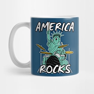 Statue Of Liberty Drummer Drums 4th July Mug